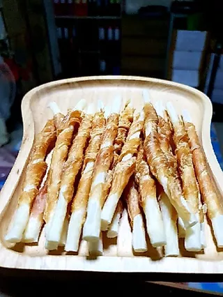 ขนมสุนัข ไก่พันครั้นชี่แข็ง-นิ่มรสนม ขนมหมา ขนาด100กรัมและ250กรัม