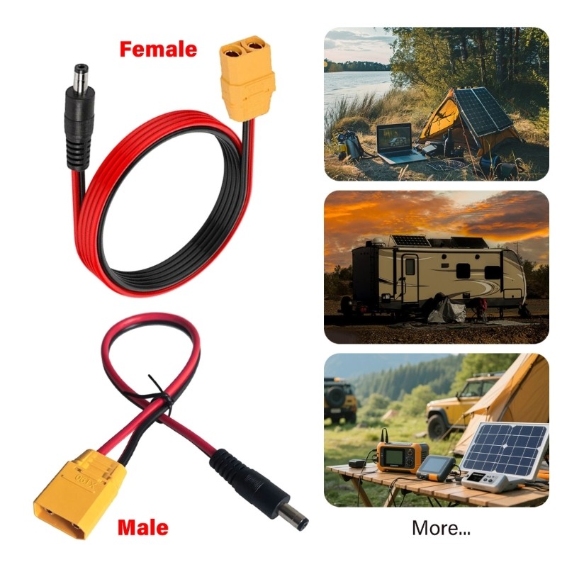 สายชาร์จ Yao 14AWG XT90 ถึง 5521 พร้อมสายไฟ 14AWG ใช้ทุกวัน