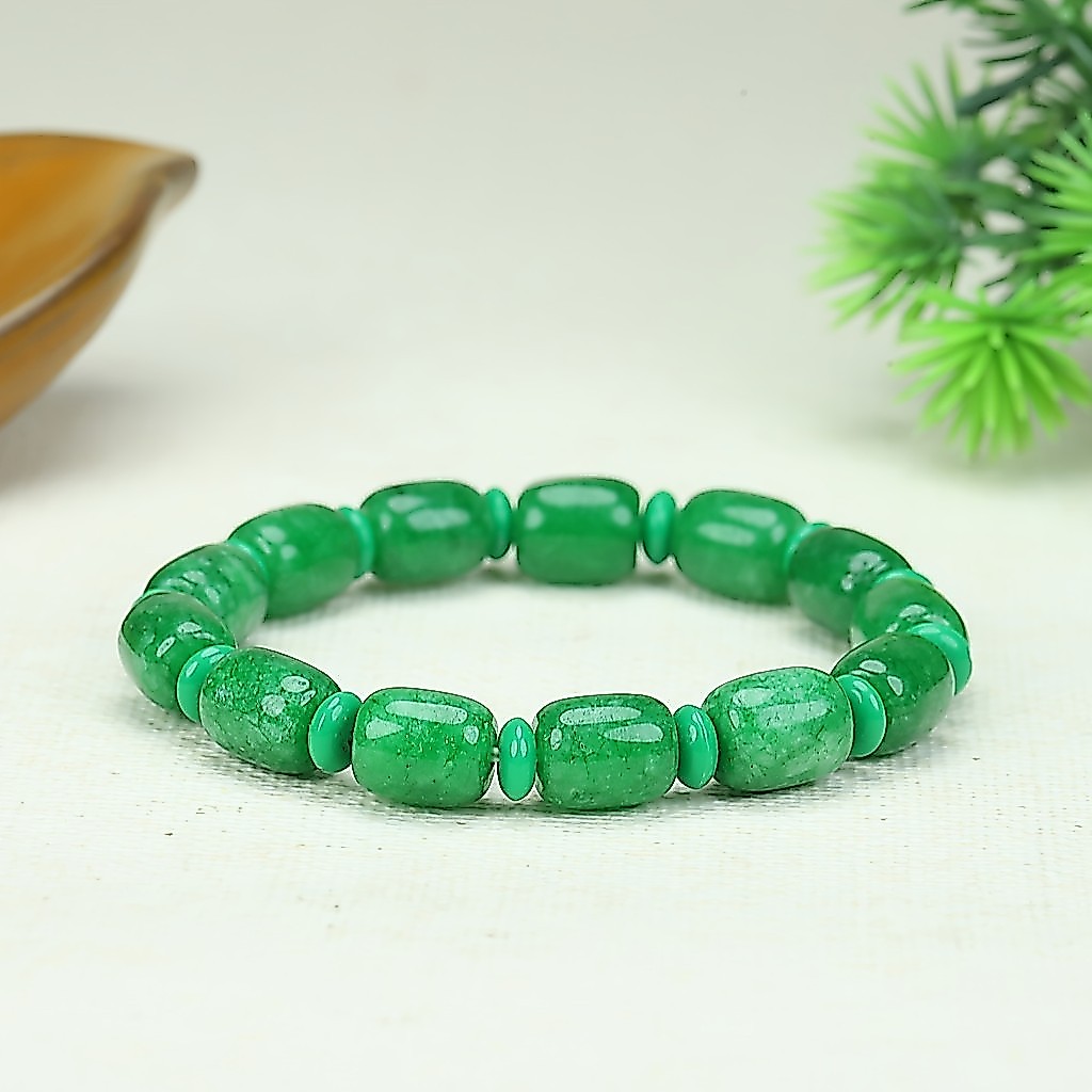 Qingyun สร้อยข้อมือลูกปัดบาร์เรล สไตล์ Unisex