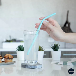 ReServ Reusable Silicone Straws Refill&Eco set หลอดซิลิโคนใช้ซ้ำ รักษ์โลก รุ่นซองกระดาษ