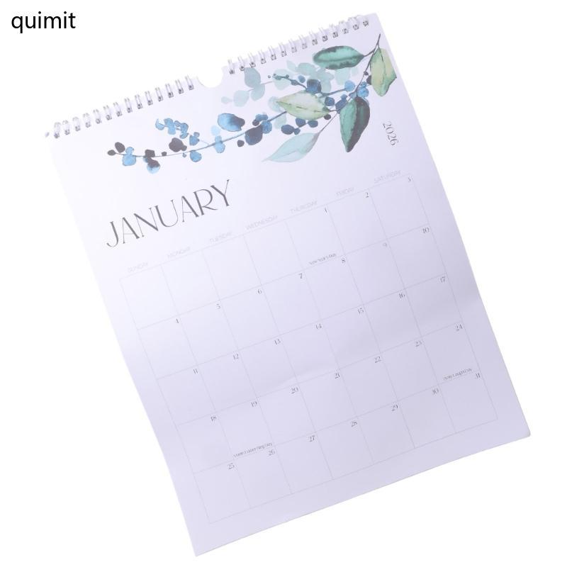 QUIM ปฏิทิน 2026 รายสัปดาห์ Planner 2026 18 ปฏิทินติดผนังรายเดือนปฏิทินแขวนสําหรับนักเรียนครู