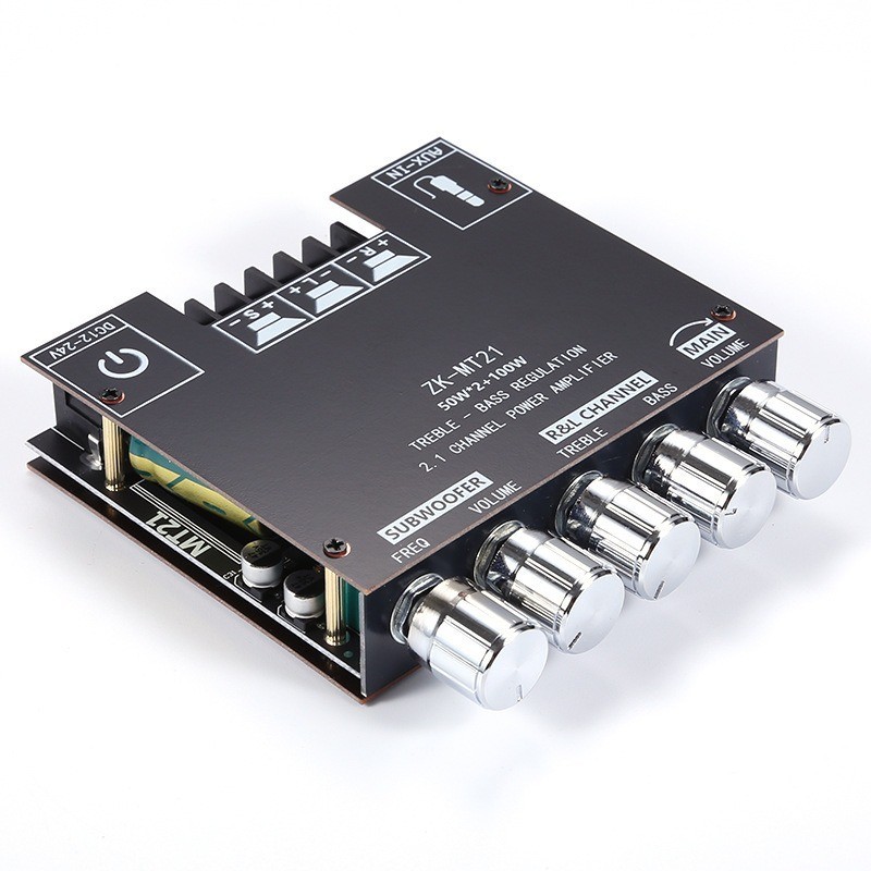 ZK-MT21 โมดูลขยายเสียง 2.1 ช่องซับวูฟเฟอร์ดิจิตอลเครื่องขยายเสียง