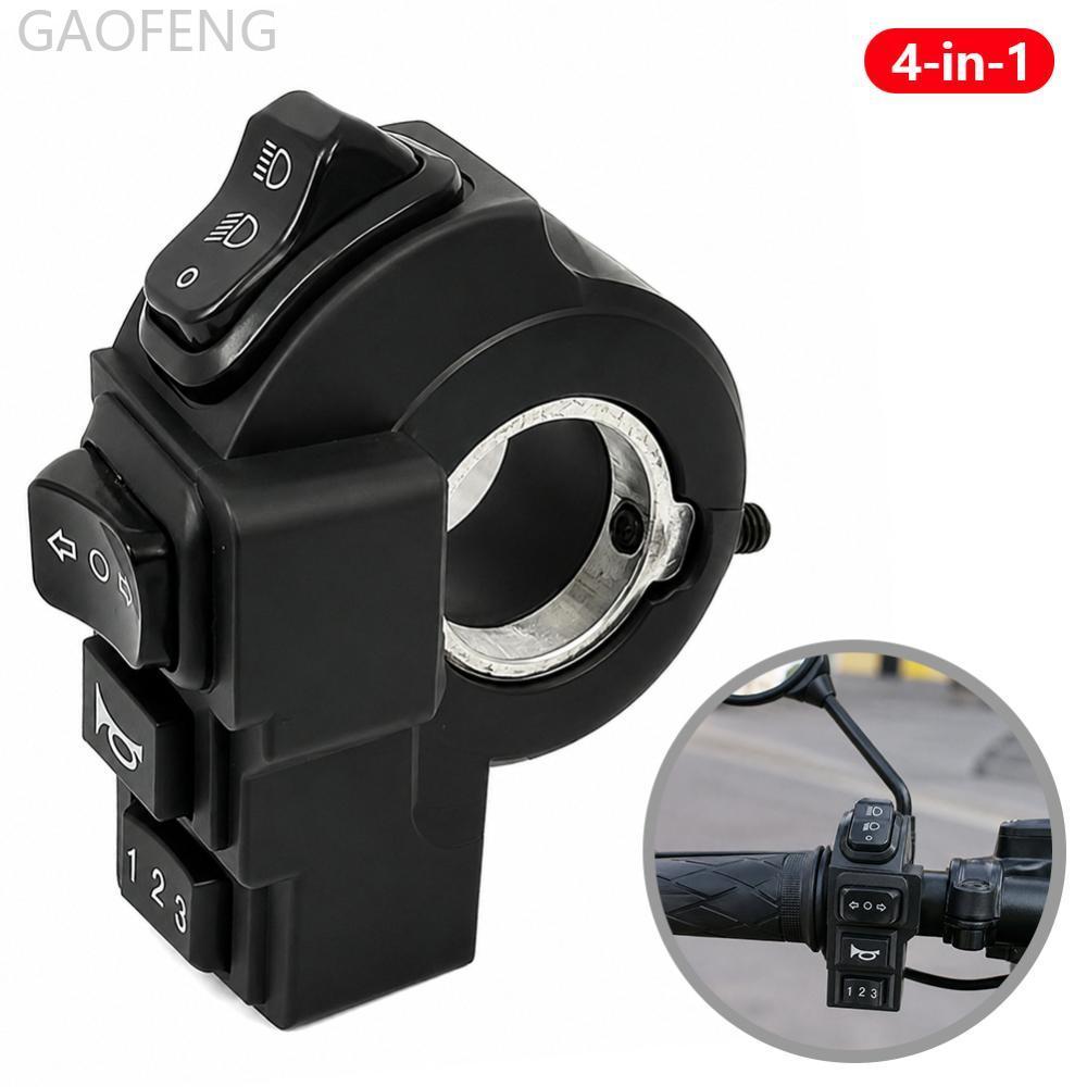 GAOFENG 4-in-1 22mm ไฟหน้ารถจักรยานยนต์สวิทช์ควบคุมไฟเลี้ยว 9 Pin SM Connector E-Bike ไฟหน้าสวิทช์ฮอ