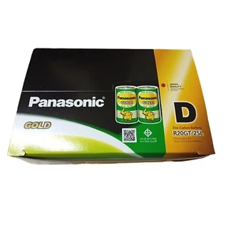 ถ่านไฟแบงกานีสโกลด์ (ยกกล่อง) PANASONIC ขนาด D แพ็ค 24 ก้อน