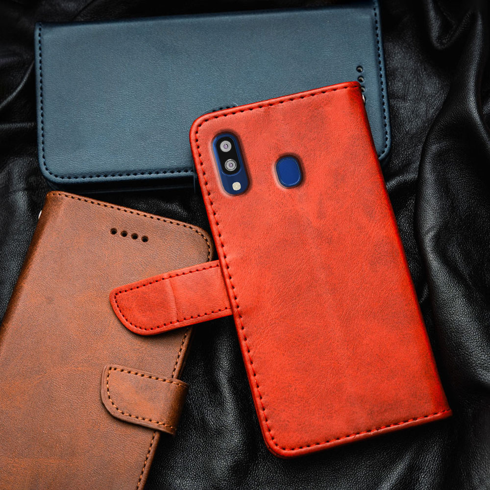 สําหรับ Samsung Galaxy A20 A30 M10s กว้าง 4 A40 SM-A205F SM-A305F A405FN A405S พรีเมี่ยมหนัง Flip-Top เคสโทรศัพท์กระเป๋าสตางค์ในตัวผู้ถือบัตร Kickstand กันกระแทก