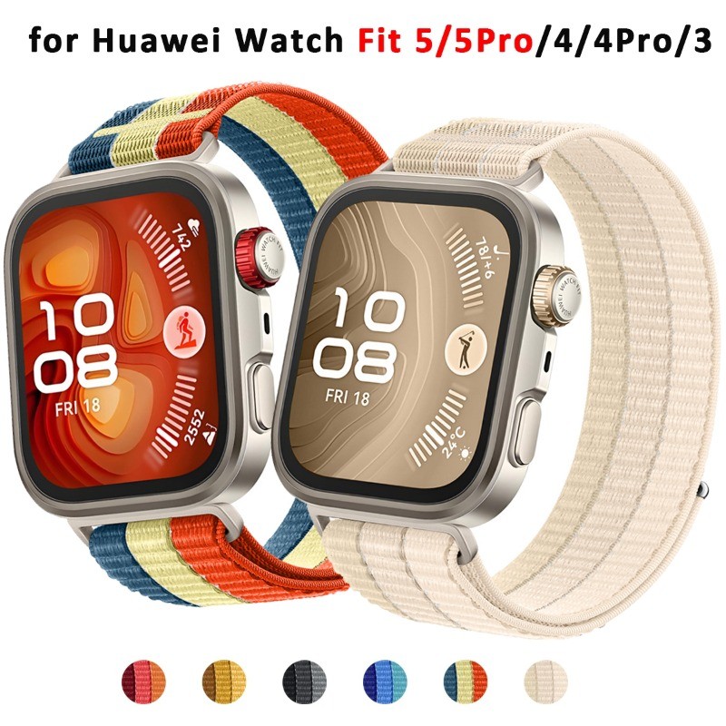 สายรัดไนลอนสําหรับ Huawei Watch Fit 5 5Pro Fit 4 4Pro กีฬาทอสร้อยข้อมือสําหรับ Huawei Watch Fit 3 สายรัดข้อมือทดแทน