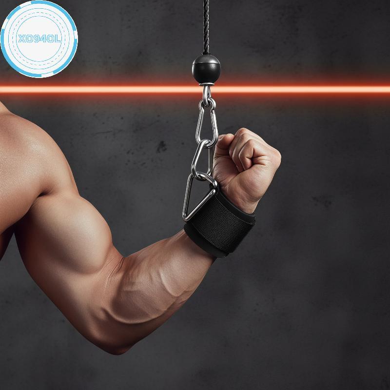 Xo94ol Professional Fitness สายรัดข้อมือ Heavy Duty สีเงิน D-Ring สามเหลี่ยม Bule ข้อมือสําหรับ Powerlifting การฝึกอบรม TH