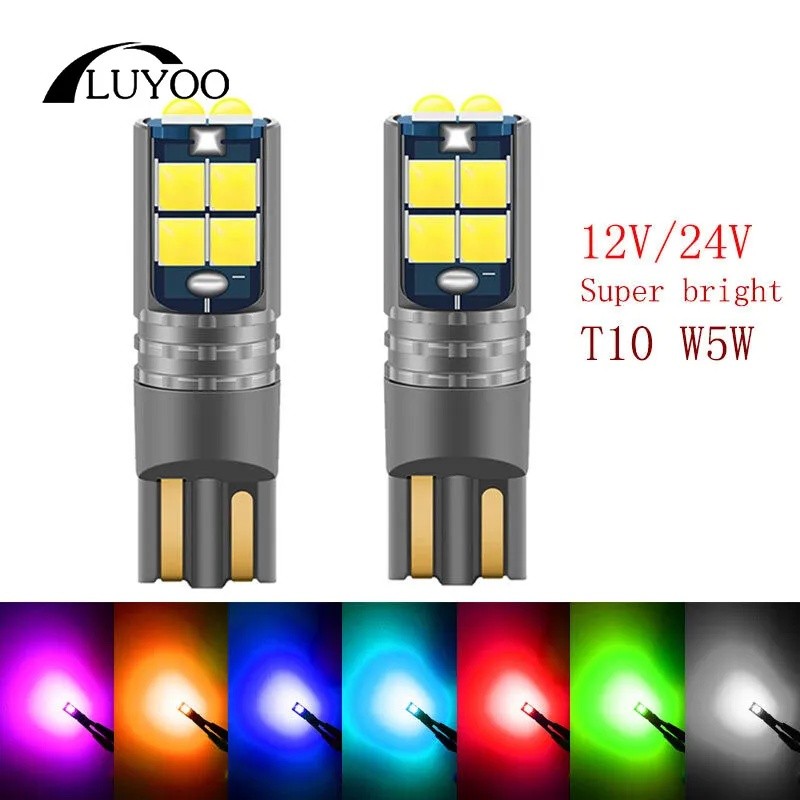 T10 ไฟ Led Park 12V 24V T10 สําหรับรถบรรทุกรถจักรยานยนต์สกู๊ตเตอร์รถ T10 W5W ตําแหน่งไฟป้ายทะเบียน D