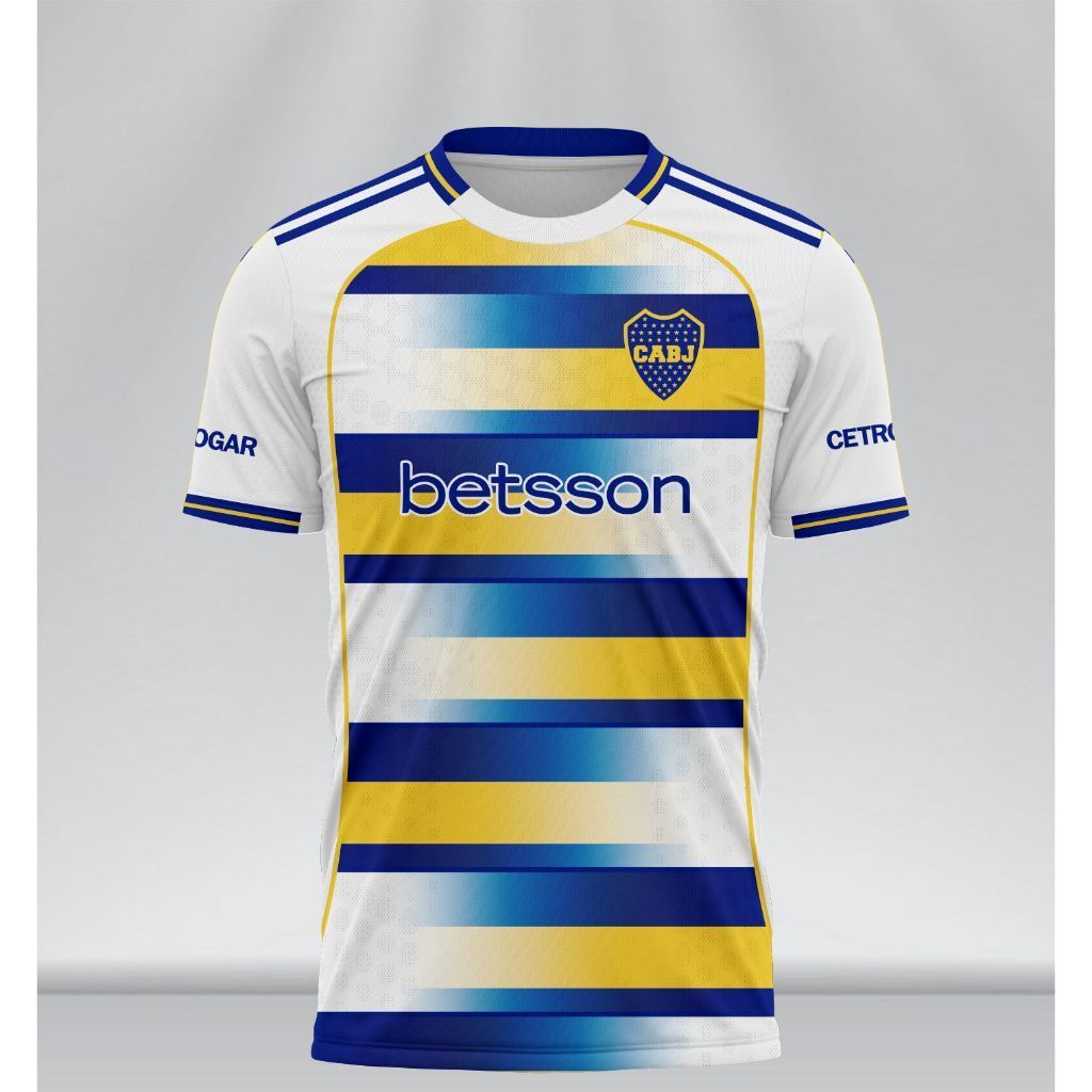 Boca Juniors 2026/27 White Third Jersey La Boca Mural พิมพ์ Quick-Dry Breathable Casual Fan Top