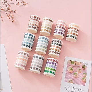 สติ๊กเกอร์วงกลม Washi Dot เขียนทับได้ (มากกว่า 1,000 ดวง) สติ๊กเกอร์ไดคัท ตกแต่งแพลนเนอร์ สมุด DIY