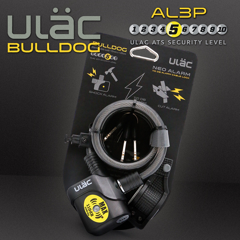 AL-3P ULAC ULAC ล็อคจักรยาน สัญญาณเตือนจักรยานคู่ สายเหล็ก ล็อคสัญญาณเตือนจักรยานเสือภูเขา