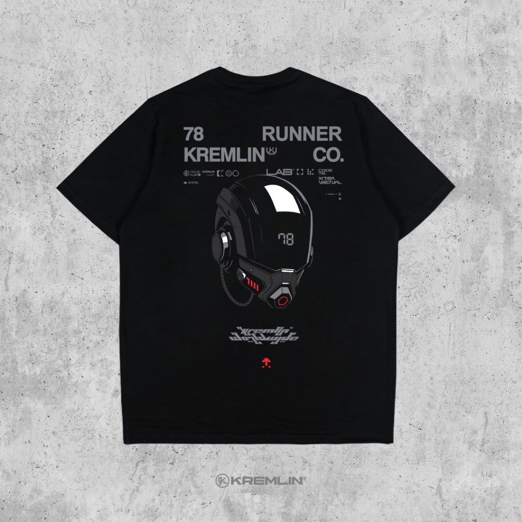 เสื้อยืด Kremlin Regular เสื้อยืด Cyber Black Graphic - Netrun Original