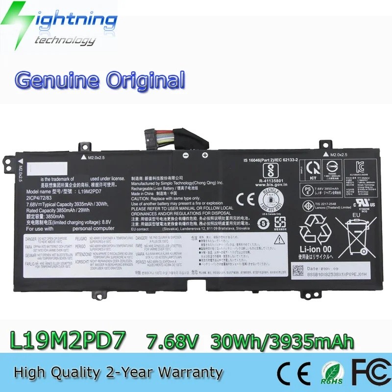 ใหม่ L19C2PD7 L19M2PD7 7.68V 30Wh แบตเตอรี่สําหรับ Lenovo IdeaPad Duet 3 10IGL5