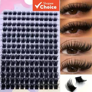 D Curl Faux Mink Lashes 168 ชิ้น 0.07 มม.ธรรมชาติ Wispy Mix 9-16 มม.ปริมาณขนตาสําหรับผู้เริ่มต้น
