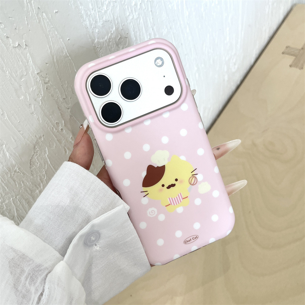 Minimalist สีขาว Polka Dot สีชมพูเคสโทรศัพท์สําหรับ iPhone 17 Pro 16 Pro Max 15 Pro Max 17Pro Max ha