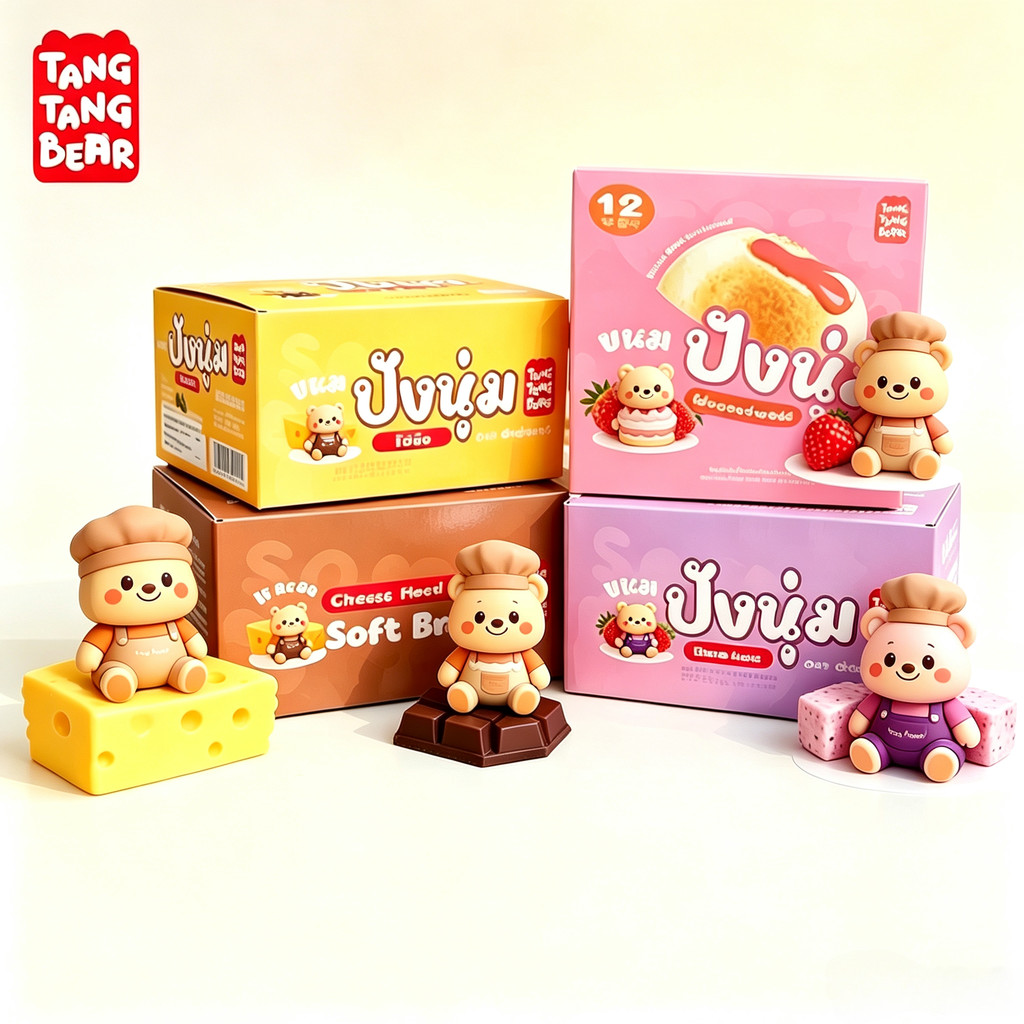 TANG TANG BEAR ขนมปังนุ่มไส้แน่น 3รส แพ็คแยกฮาลาล มีอย.