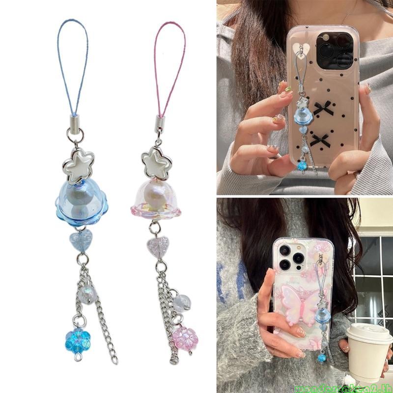 Wonderpake2 Sweet Star Heart Beaded Hanging Pendant Phone Strap Sweet Bag Decorative