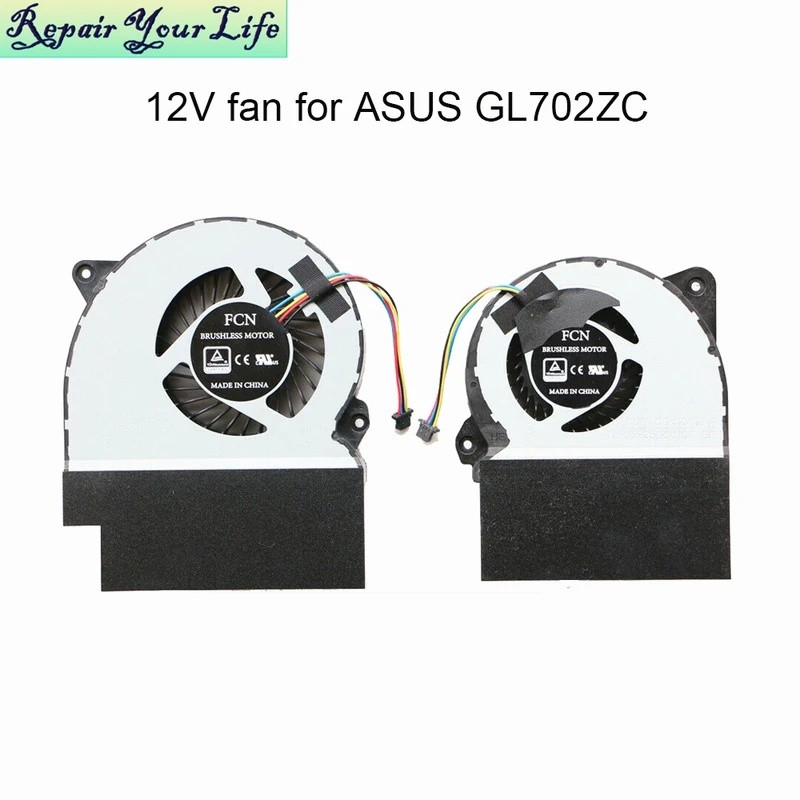 12v แล็ปท็อป CPU GPU พัดลมระบายความร้อนสําหรับ ASUS ROG Strix GL702 ZC GL702ZC WB74 RX580 PC Cool พั