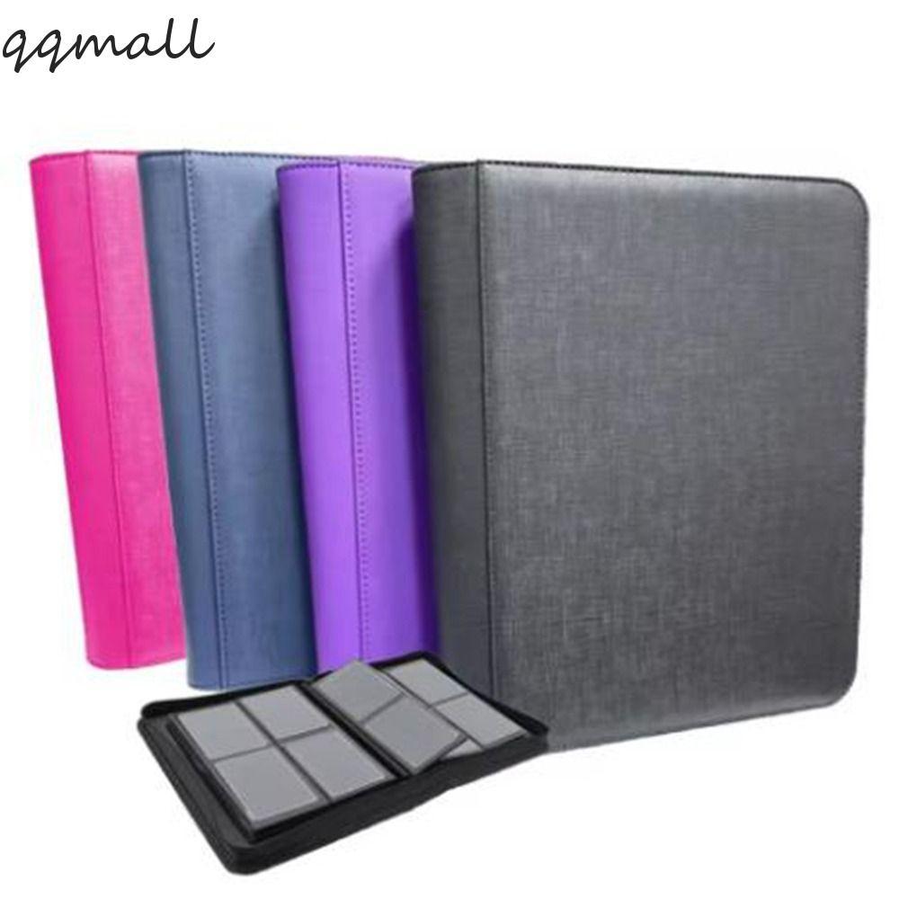 QQMALL อัลบั้ม Toploader, 112 Toploader 4 Pocket Toploader Binder, ทนทาน PU ความจุขนาดใหญ่กันน้ําการ