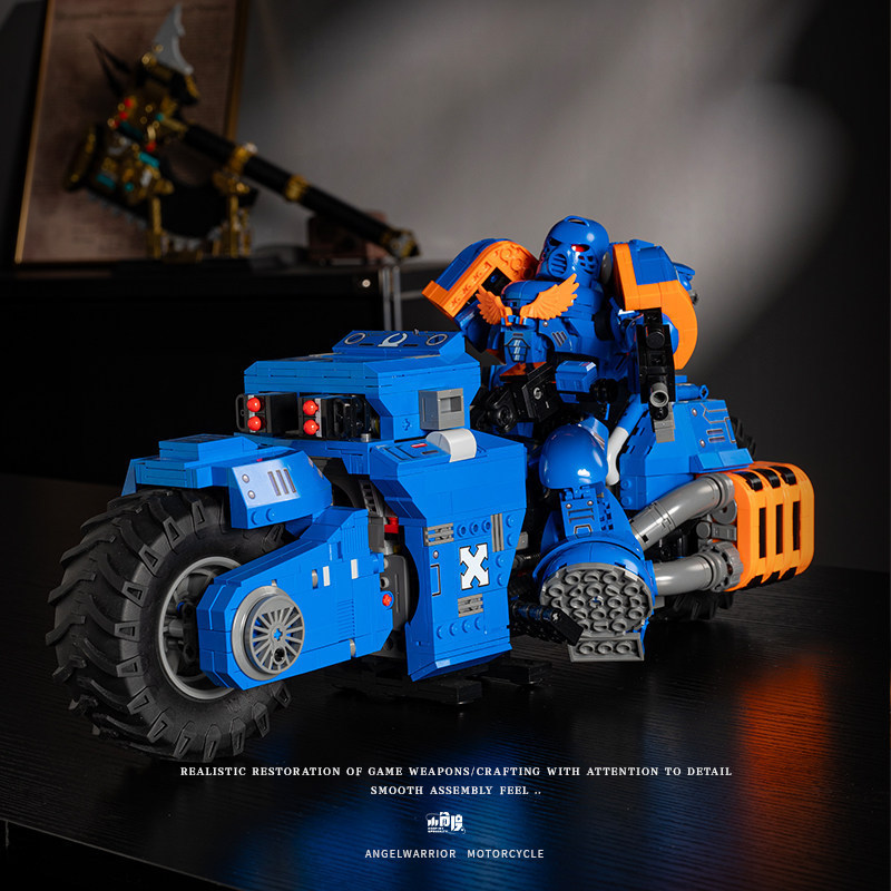 มุมเล็ก JD124 Warhammer Soldier Educational Assembly Ha Motorcycle Ray Building Blocks Boy Model Toy