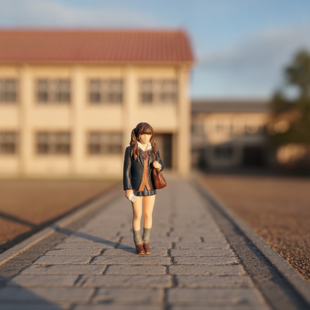 School Girl Miniature Tiny 3D พิมพ์หุ่นสําหรับงานอดิเรก, Diorama, ฉากโมเดล