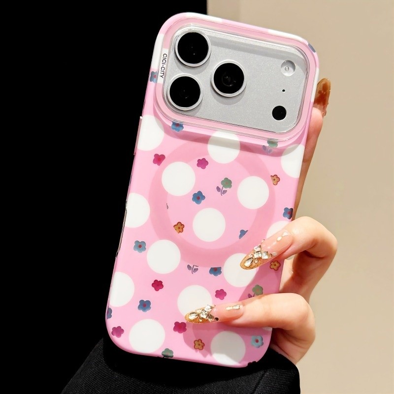 ชุดดอกไม้ IMD Hard Case Bracket/Orange เคส เข้ากันได้กับ iPhone 17 16 15 pro max กรณีป้องกันลายนิ้วมือผิวหรูหราปกหลัง