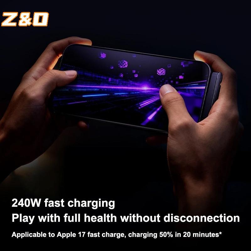 ZO 240W Type C Cable Fast Charging ขาตั้งโทรศัพท์แบบพับได้ 2 in 1 Data Cord สําหรับ Travel School Of