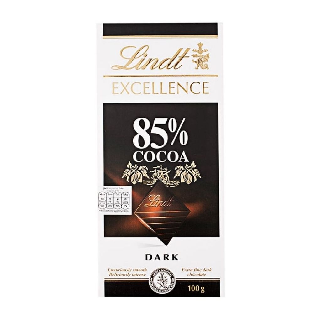 ลินด์ เอ็กเซลเลนซ์ดาร์กช็อกโกแลต85% Lindt Excellence Dark Chocolate 85% Cocoa 100g.