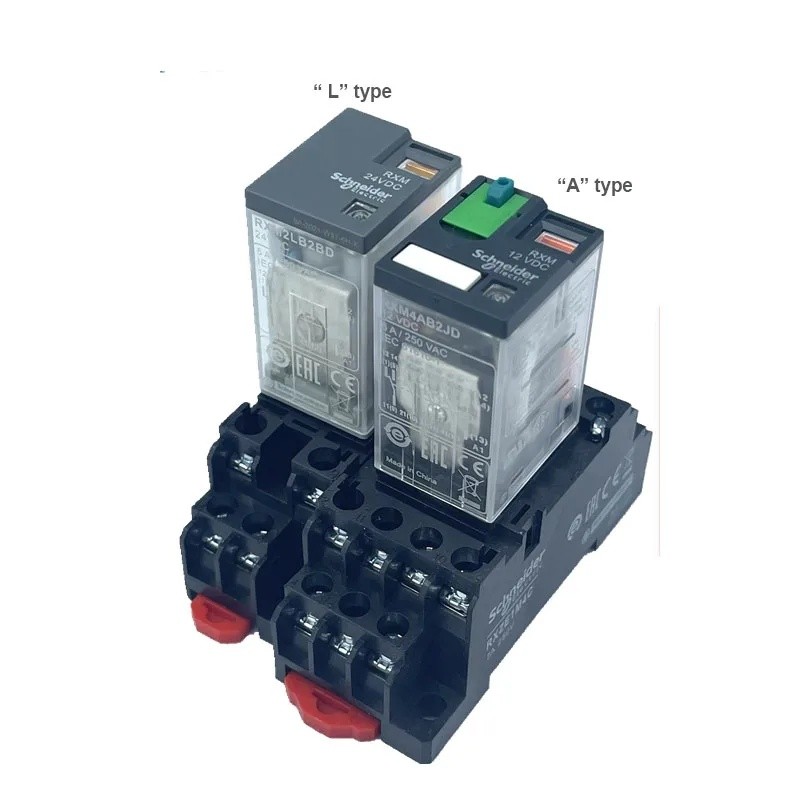 Schneider รีเลย์ระดับกลางดั้งเดิม 24V12V220V RXM2AB2BD RXM4AB2P7 รีเลย์ไฟฟ้าขนาดเล็ก
