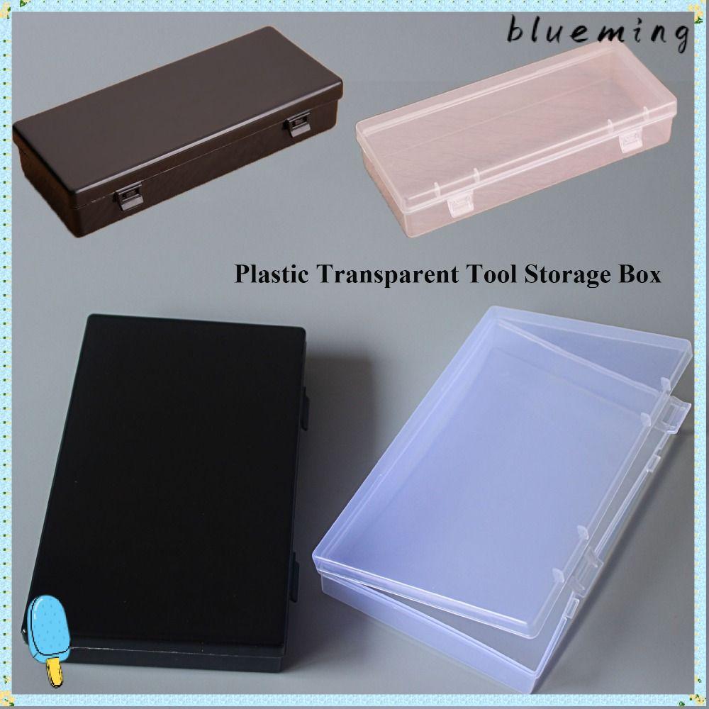 กล่องเก็บของ สีฟ้า, ภาชนะลูกปัดเครื่องประดับใสพลาสติก, กล่องบรรจุที่ทนทานทรงสี่เหลี่ยมที่วางเครื่องมือไฟฟ้า