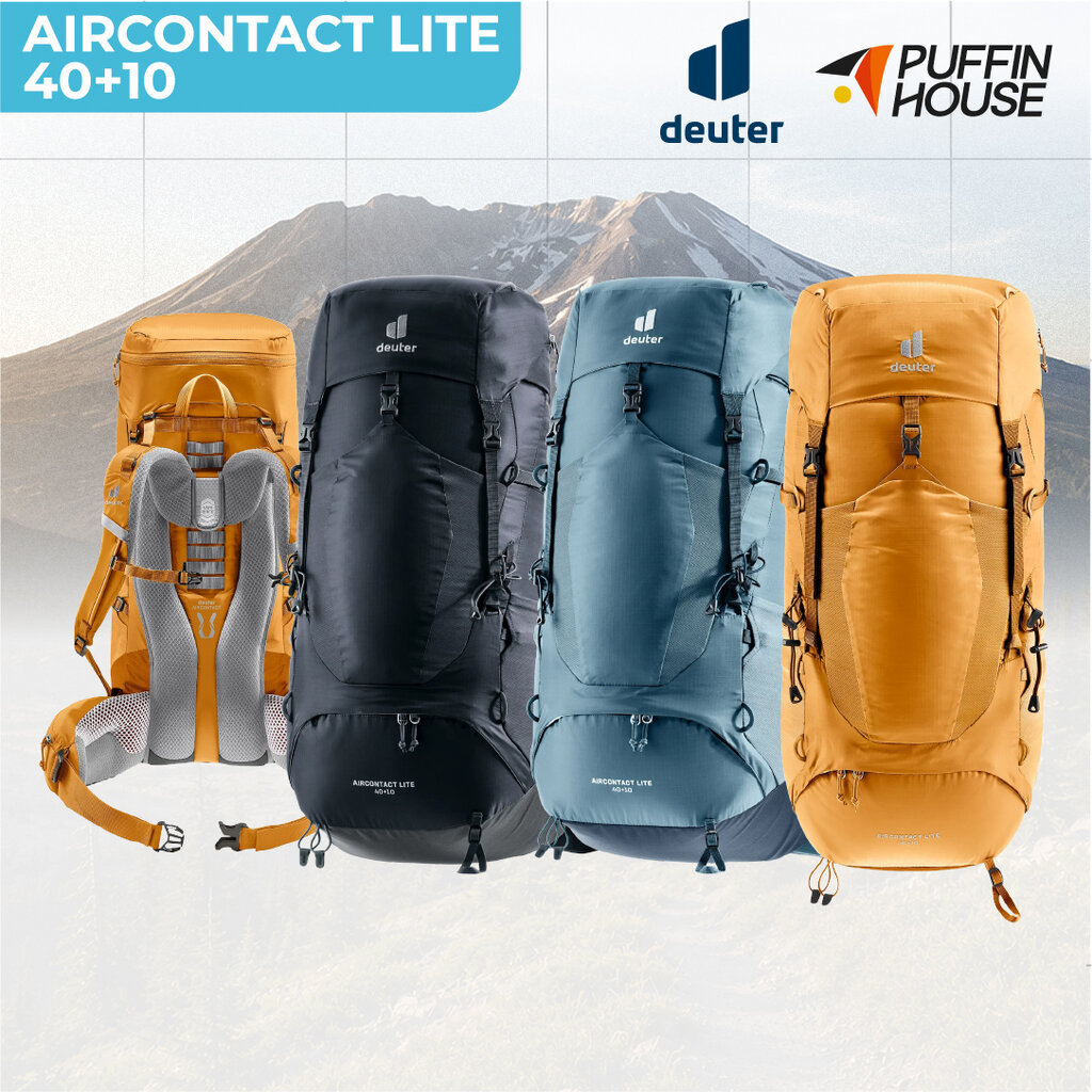 DEUTER เป้เดินป่าผู้ชาย 40+10 ลิตร น้ำหนักเบา ไม่มี Raincover AIRCONTACT LITE 40+10