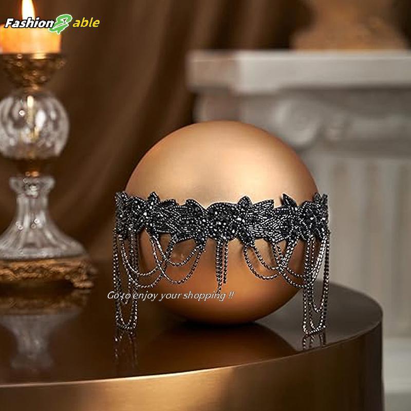 Fashion.shop03 Stylish And Unique s Headgear Prom Hair Accessories Rhinestone Fringed Adjustable Ela