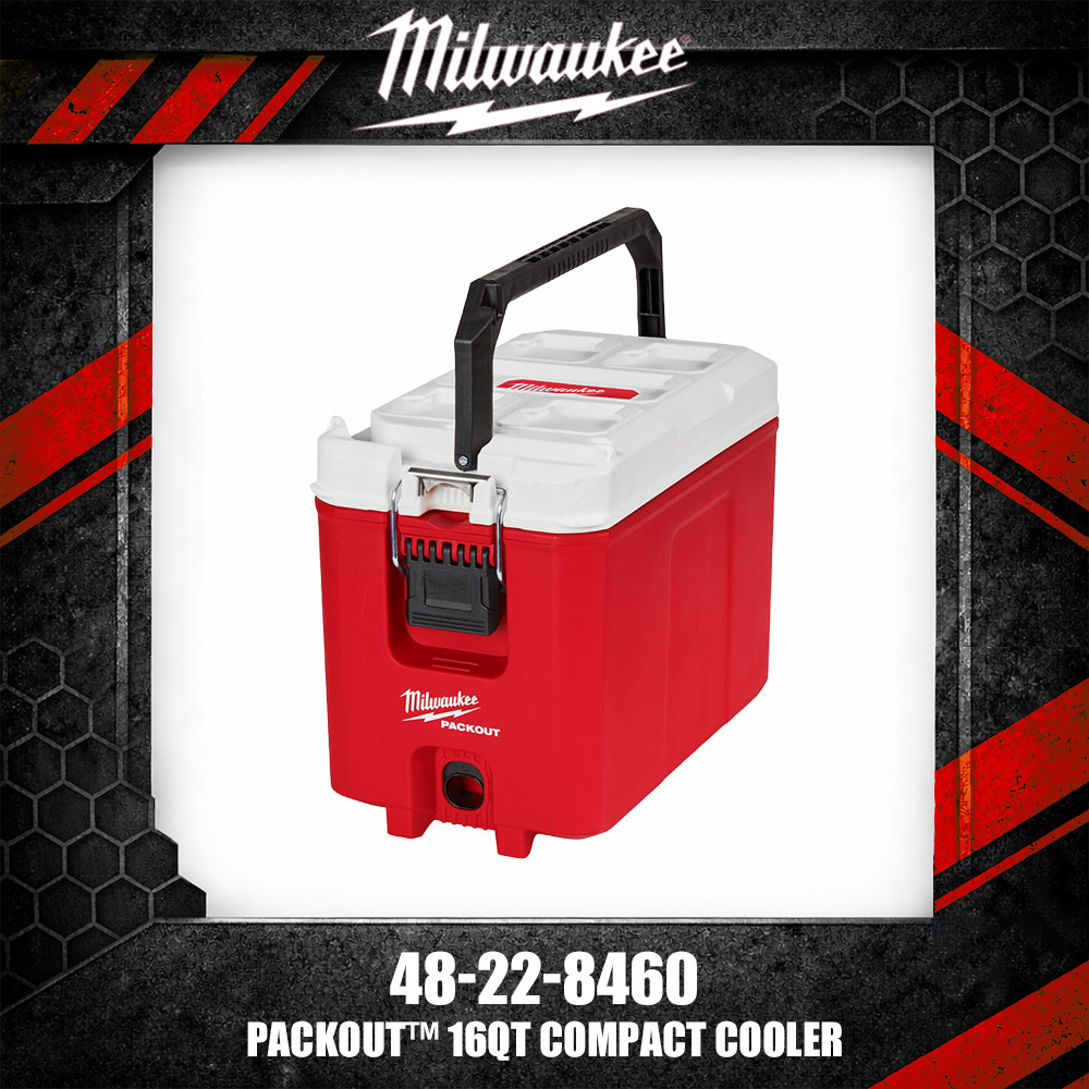 Milwaukee 48-22-8460 PACKOUT™ 16QT Compact Cooler กล่องน้ําแข็ง Heavy Duty Jobsite Cooler