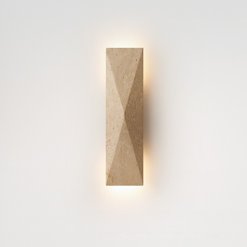 【Lumina Modern 】【คลังสินค้าพร้อม】โคมไฟติดผนังหินทราเวอร์ทีนธรรมชาติ สไตล์ญี่ปุ่น Japandi ไฟตกแต่งผนังทางเดินและทางเข้าโ
