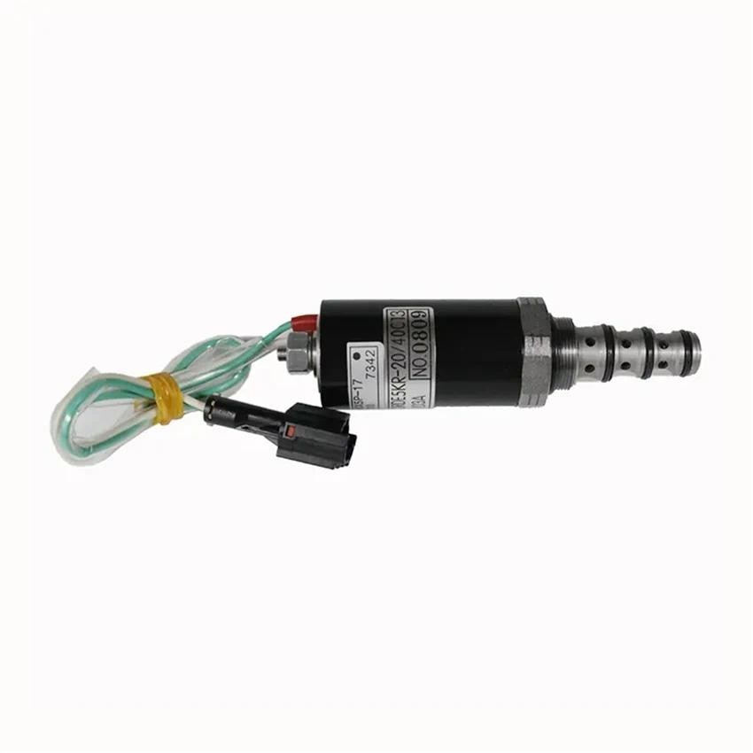 ชิ้นส่วนรถขุดคุณภาพสูง KDRDE5KR-20/40C13-203A ปั๊มไฮดรอลิกโซลินอยด์วาล์ว SKX5P-17-210 สําหรับ SH200