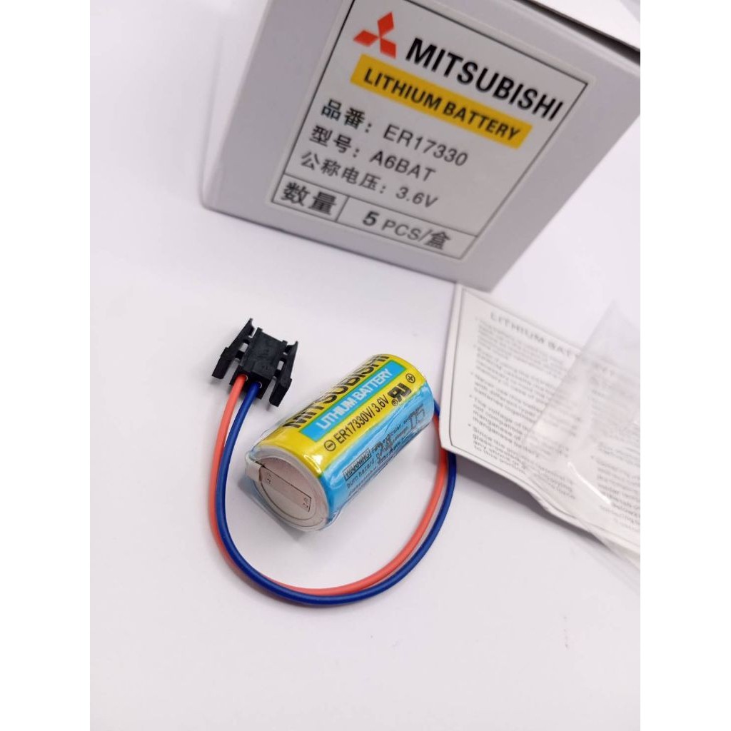 A6-BAT ER17330V/3.6V TYPE A6BAT Mitsubishi (แจ็คดำ) ผลิตปี ล่าสุด แบตเตอรี่ PLC