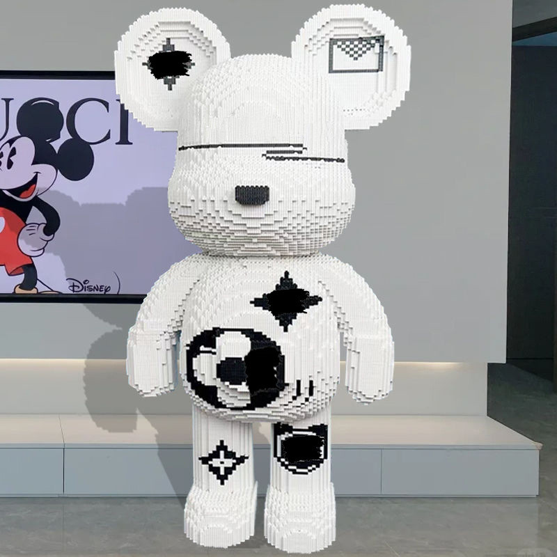 Yimi Super White Bear Building Blocks ใช้งานร่วมกับสูงการศึกษาของเล่นตกแต่งชั้นผู้ใหญ่เด็กของขวัญวัน