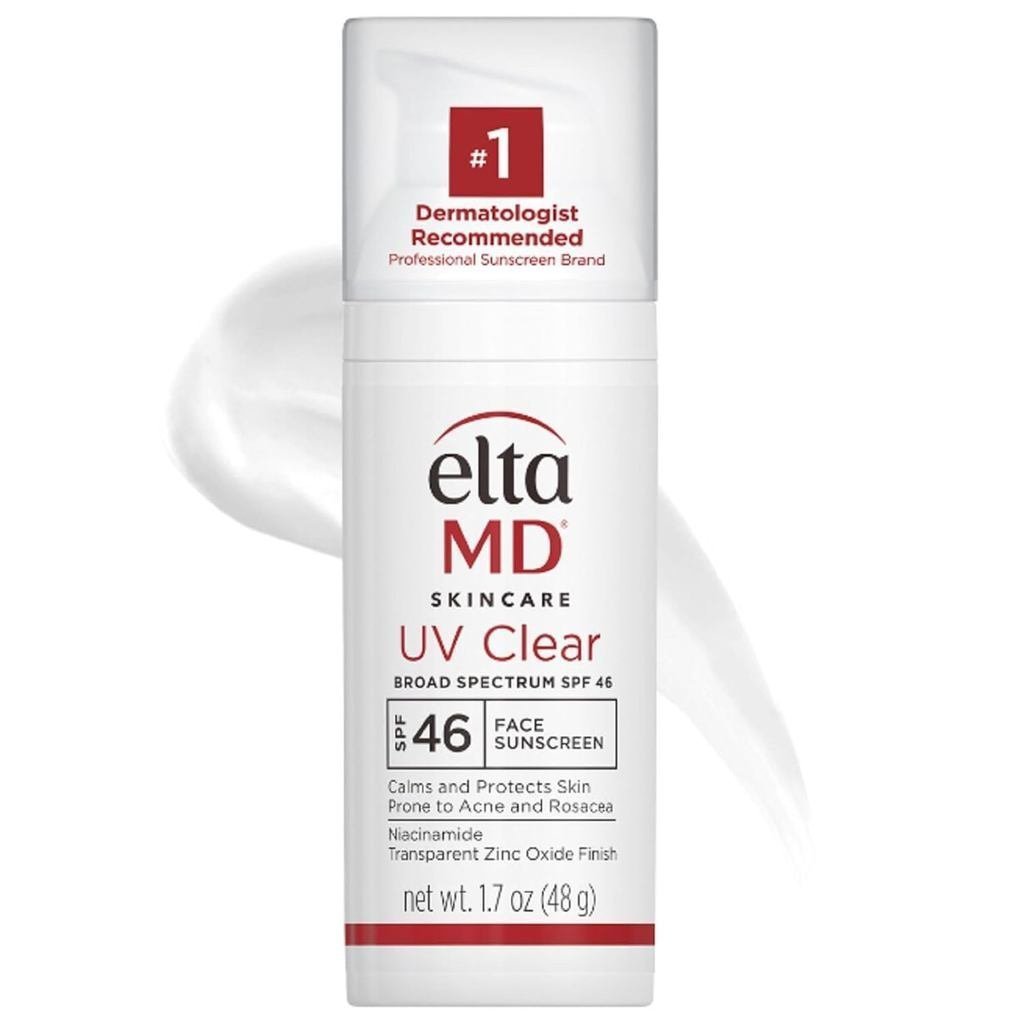 EltaMD UV Clear Face Sunscreen SPF 46, Oil-Free Cream Zinc Oxide แนะนําโดยแพทย์ผิวหนัง