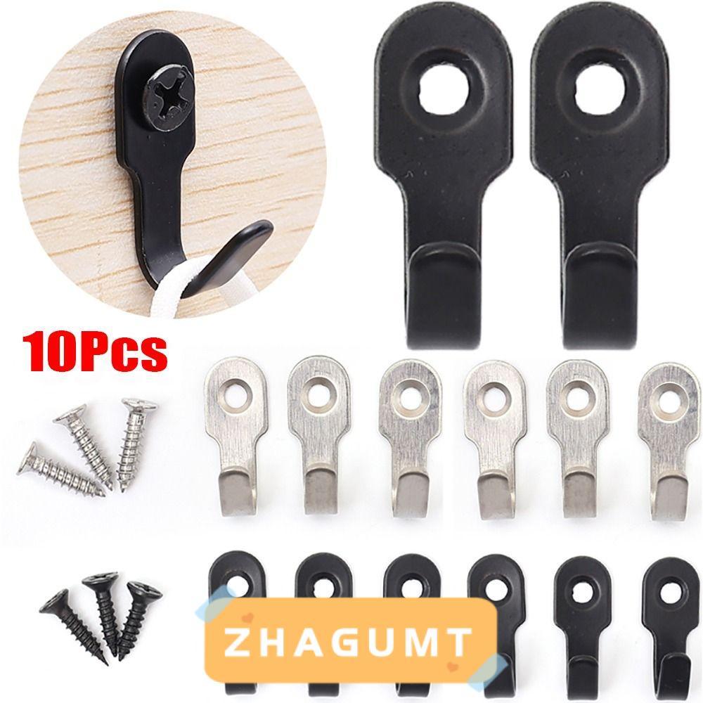 ZHAGUMT366KB 10 ชิ้นรายการชั้นวางกุญแจ,พร้อมสกรูสแตนเลส Mini ตะขอเดี่ยว, ฮาร์ดแวร์ห้องน้ําอุปกรณ์ครั