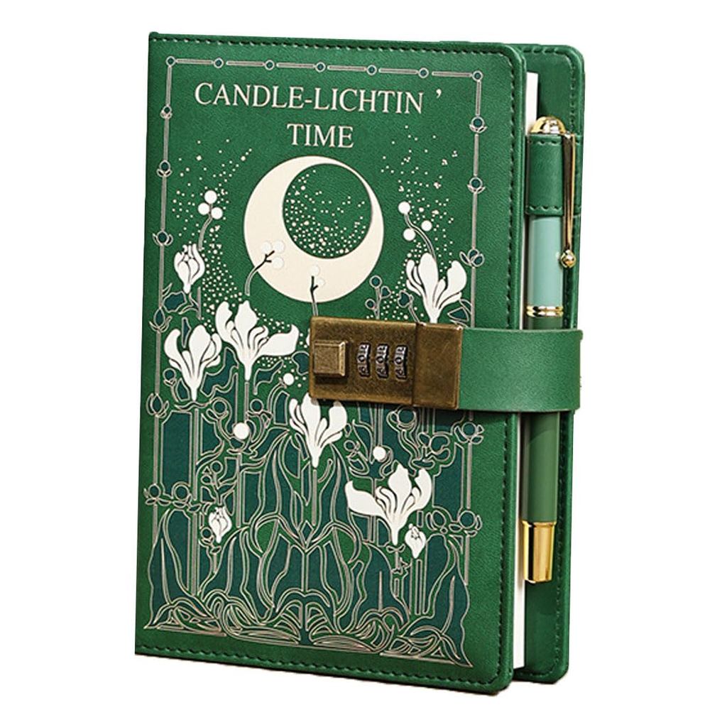 ZHENGTU B6 Password Lock Notebook Combination Lock Diary Journal Pen Holder Dark Green