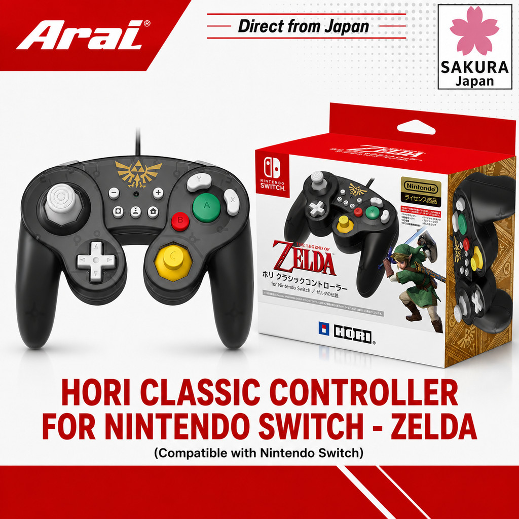 HORI Classic Controller for Nintendo Switch - Zelda (Compatible with Nintendo Switch)