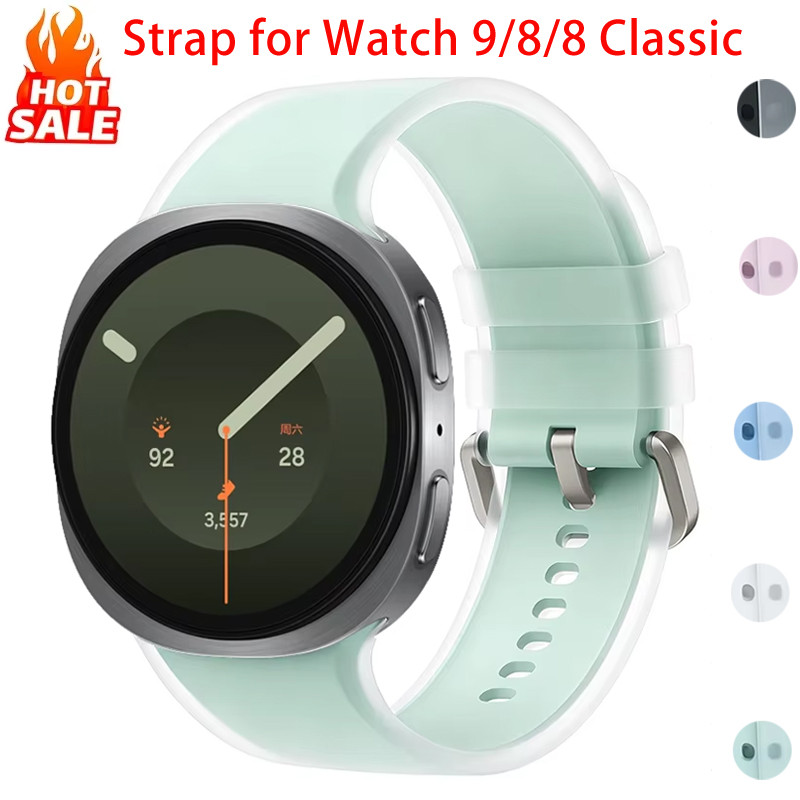 Jelly สีสายรัดซิลิโคนสําหรับ Samsung Galaxy Watch 9 8 40 มม.44 มม.สําหรับนาฬิกา 8 คลาสสิก 46 มม.สาย Sport Band อุปกรณ์เสริม