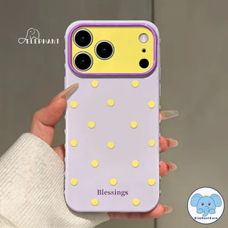 เคสไอโฟน11 17สำหรับ IPhone 17 Air 12 11 15 13 14 Pro Max 8 15 7 16 Plus X XR XS Maxเคสหัวใจฟองน้ำ ลายจุดสีคู่ สไตล์หวานๆ