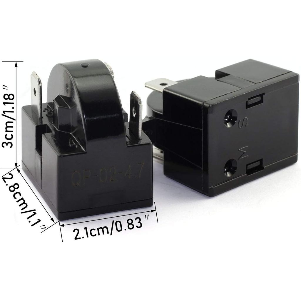 ตู้เย็นคอมเพรสเซอร์รีเลย์และโอเวอร์โหลดชุด JJHXSM สตาร์ท QP2-4R7 4.7 โอห์ม 3 ขาตู้เย็น PTC Starter ร