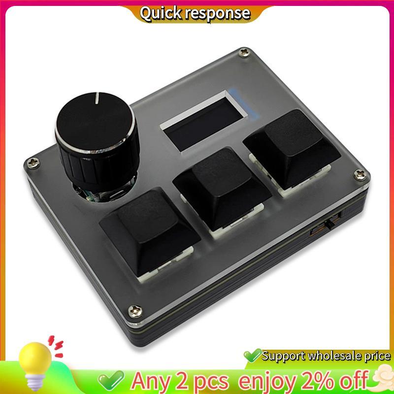 ในสต็อก-3-Key คีย์บอร์ดแบบกําหนดเองแบบมีสาย Blue Switch OSU คีย์บอร์ดเกมพร้อมหน้าจอลูกบิด RGB Copy P