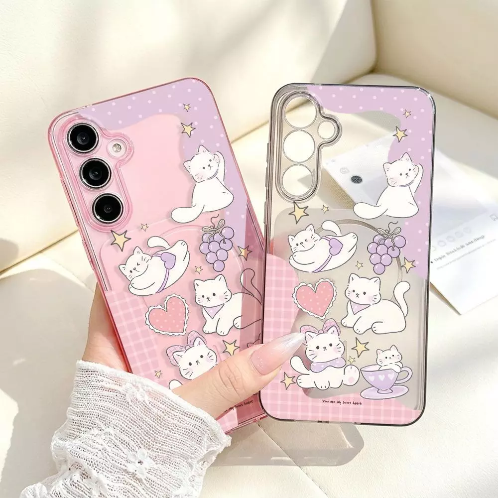 Purple TPU เคสFor Samsung A17 A07 A56 A57 A37 A54 A06 A55 A16 A36 A15 A05S A34 A35 S24 FE S25 S26 Ultra เคสใสแบบนิ่ม