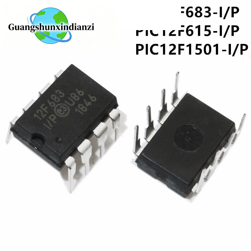 5PCS PIC12F683-I/P PIC12F683 12F683 DIP-8 PIC12F615-I/P PIC12F615 12F1501-I/P PIC12F1501 ใหม่และต้นฉ