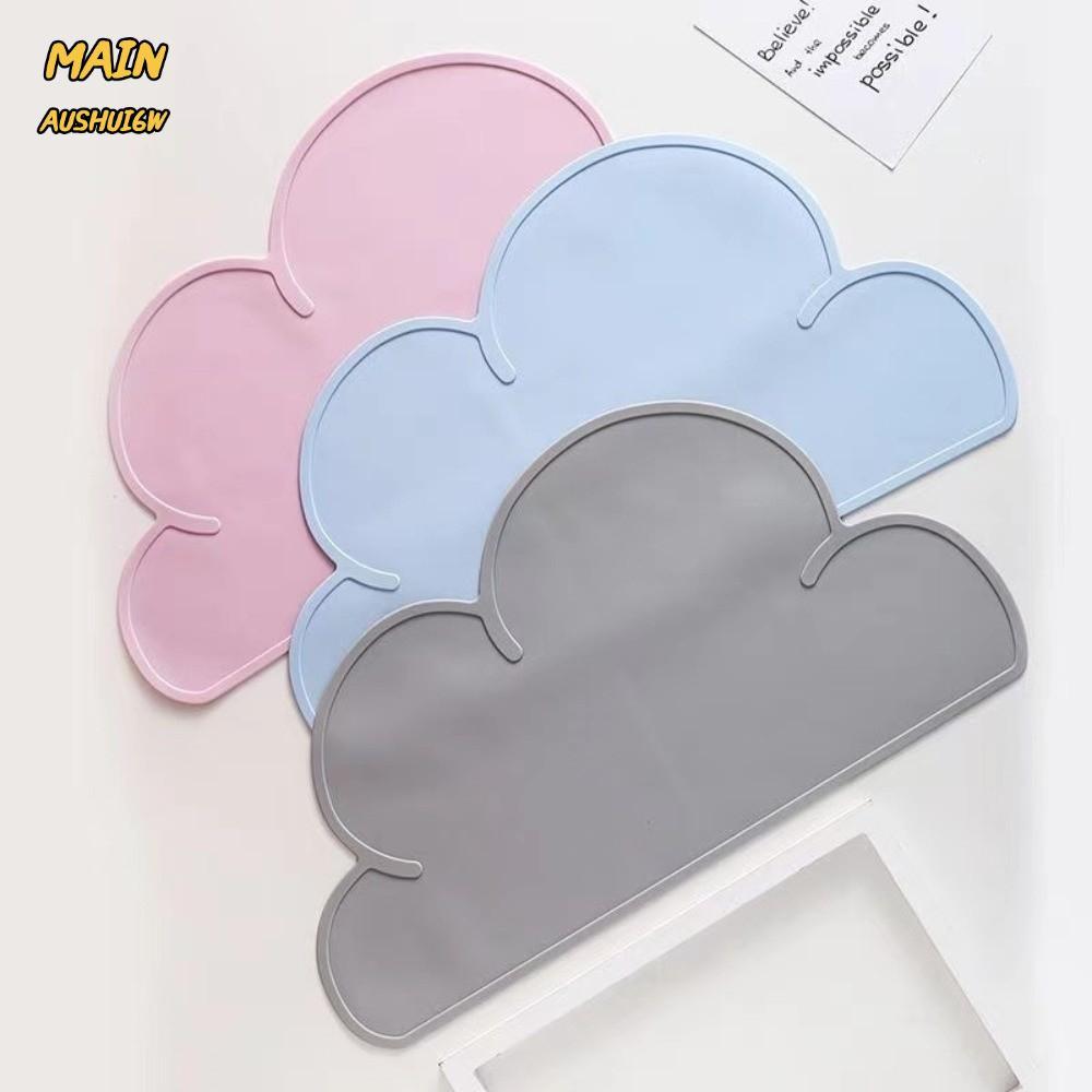 MAINAUSHUI6W เด็ก Place Mat,ทําความสะอาดง่ายฉนวนกันความร้อนแผ่นซิลิโคน,ลื่นกันน้ํา Cloud Shape เด็กแ