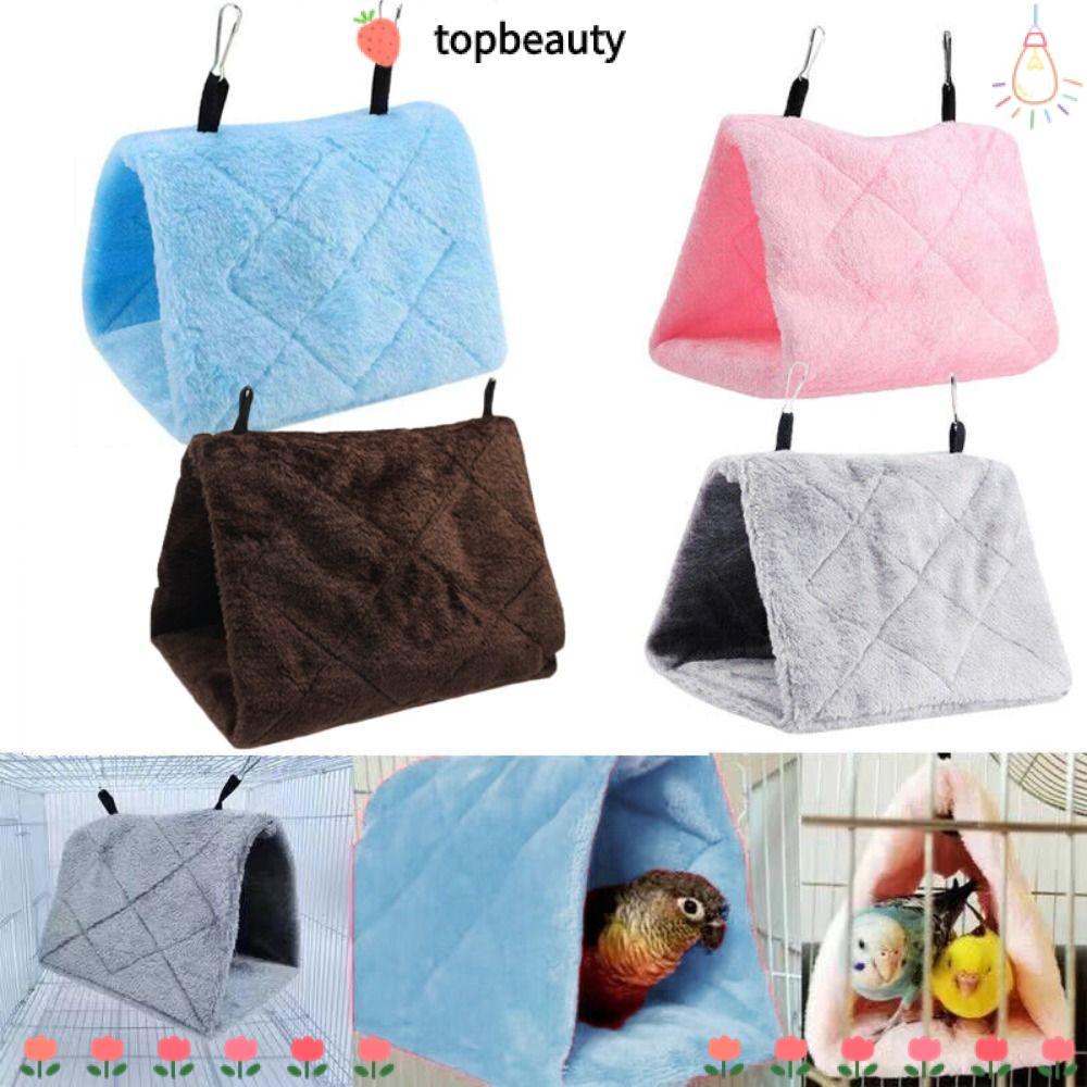 TOPBEAUTY เปลญวนสัตว์เลี้ยง Sleep Happy Cage Bird Hut ของเล่นสามเหลี่ยม Nest