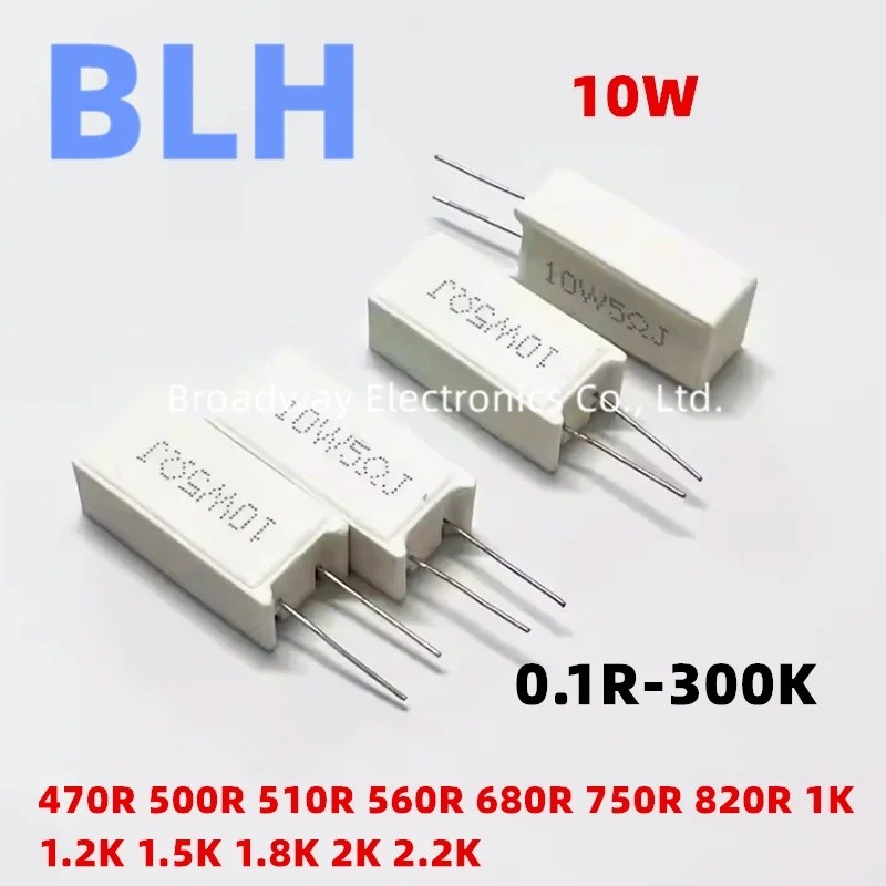 10PC แนวตั้งซีเมนต์ความต้านทาน SQM 10W 5% 82R 470R 500R 510R 560R 680R 750R 820R 1K 1.2K 1.5K 1.8K 2